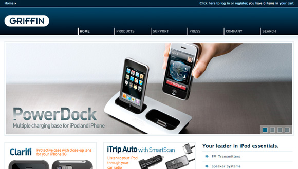 Screenshot of griffintechnology.com