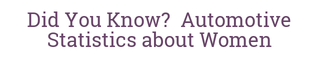 Did You Know?  Automotive Statistics about Women