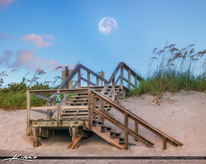 Moon Setting Over Jupiter Island Florida