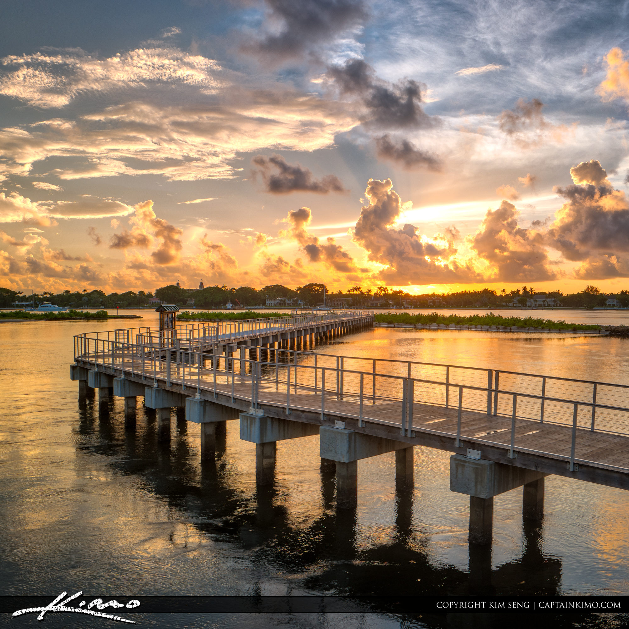 Sunrise Over South Cove Natural Area Pier WPB