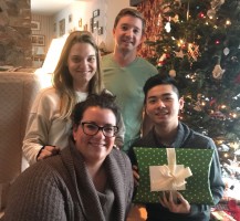 An international student over break with a host family.