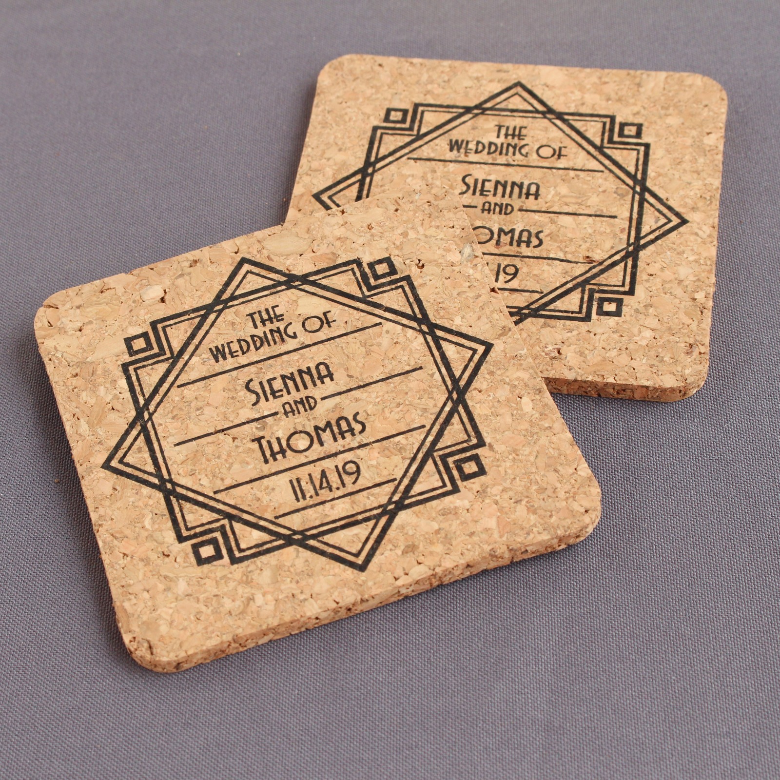 Personalized Cork Coaster Favors Beaucoup