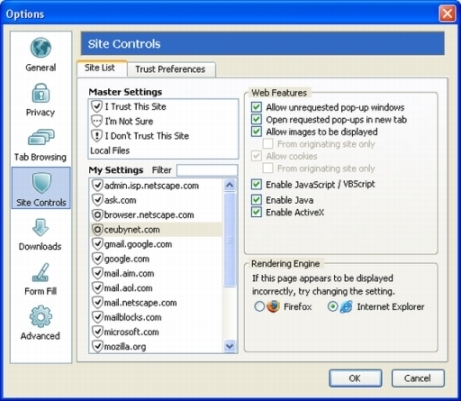 Netscape_Popup_Settings