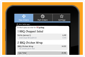 Receiving orders from your restaurant apps