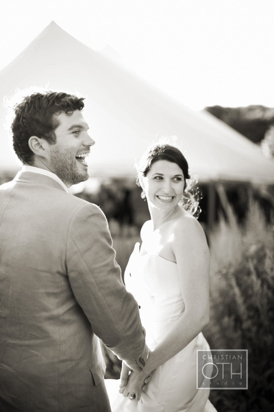 bride and groom smiling - Christian Oth of Christian Oth Studio