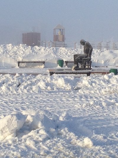 "Despair and Helplessness" by sculptor Zhenis Moldabaev, at the Alzhir Museum, Kazakhstan.