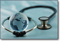 Stethoscope and globe