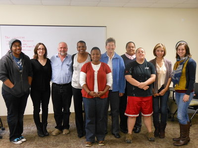 Students and staff stayed long after the scheduled event time to continue conversations with the guest speaker, Pat Griffin.