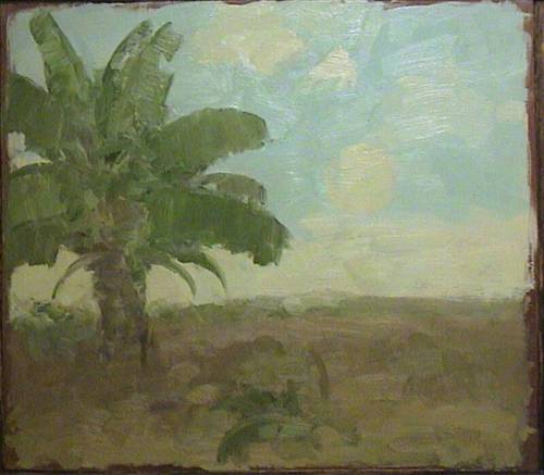 'Moonlit Landscape with Palm Tree' Albert York