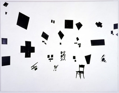 'Black and White with Chair' David Diao 