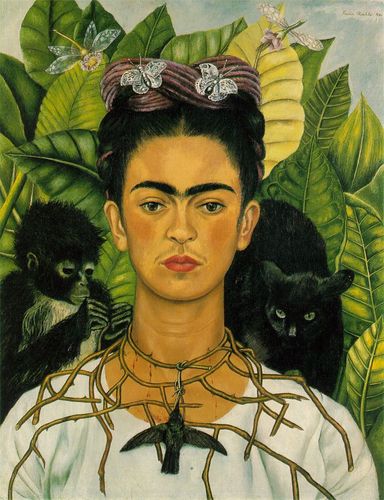 'Self-Portrait with Thorn Necklace and Hummingbird' Frida Kahlo