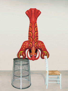 'Acrobat (polychromed aluminum, galvanized steel, wood, straw) 90 1/8 x 58 1/4 x 25 1/2 inches' Jeff Koons
