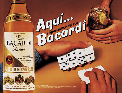'Aqui Bacardi (oil inks on canvas)' Jeff Koons
