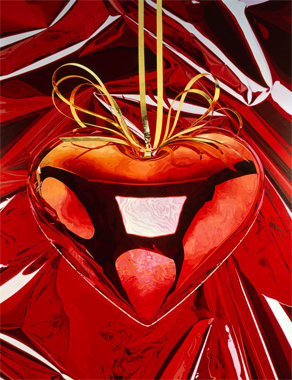 'Hanging Heart (oil on canvas)' Jeff Koons