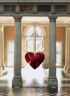 'Hanging Heart (Red/Gold)' Jeff Koons