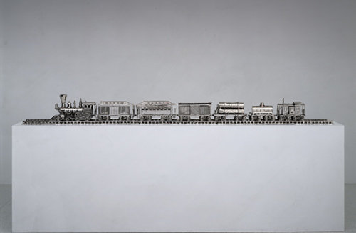 'Jim Beam - J.B. Turner Train (stainless steel, bourbon)' Jeff Koons