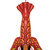 'Lobster (polychromed aluminum, coated steel chain) 97 x 18 7/8 x 37 inches'