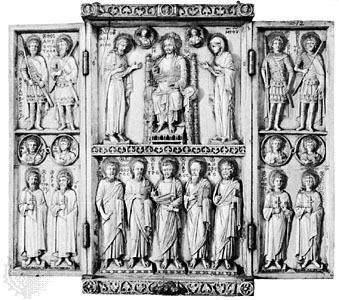 'Christ Enthroned (Harbaville Triptych)' Material: Ivory