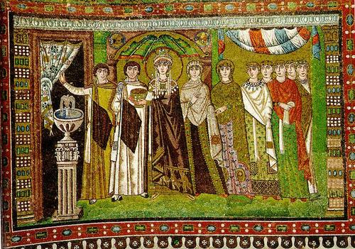 'Empress Theodora & Attendents' Material: Tesserae