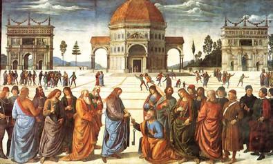 'Christ delivering the keys to the Kingdom To Saint Peter' Perugino