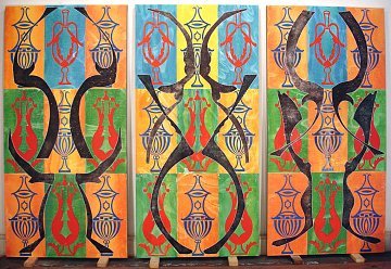 'Vasorum (Vessel Triptych)' Philip Taaffe