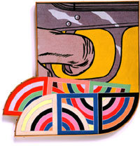 'Roy Lichtenstein, "Trigger Finger"; Frank Stella, "Yozd II" (9 1/2 x 9 1/2 inches)' Richard Pettibone