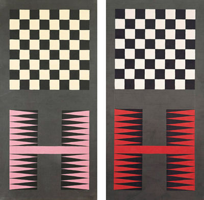 'Lead Check and Chevrons #5 & #12' Sherrie Levine