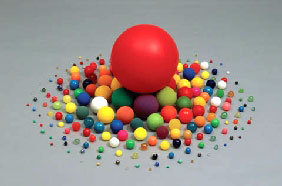 'Hot Balls (composed of balls stolen by the artist over a 6 month time span)' Tom Friedman