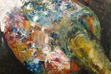 Oil and charcoal on canvas, 30'' x 24''