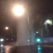 Mobile Post: Broken water main  Calle Real-La Cumbre