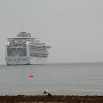 Mobile Post: View of the Sapphire Princess with an Unfortunate View of the Jesusita Fire