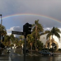 Mobile Post: Massive Rainbow Over Santa Barbara Courthouse