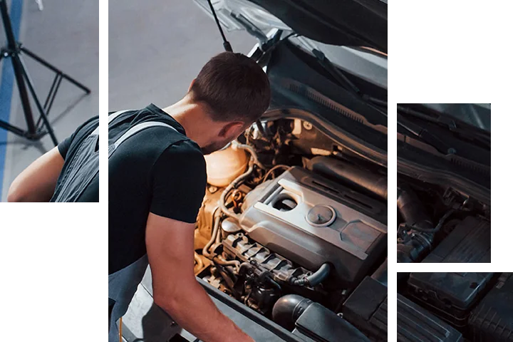 Auto repair being done