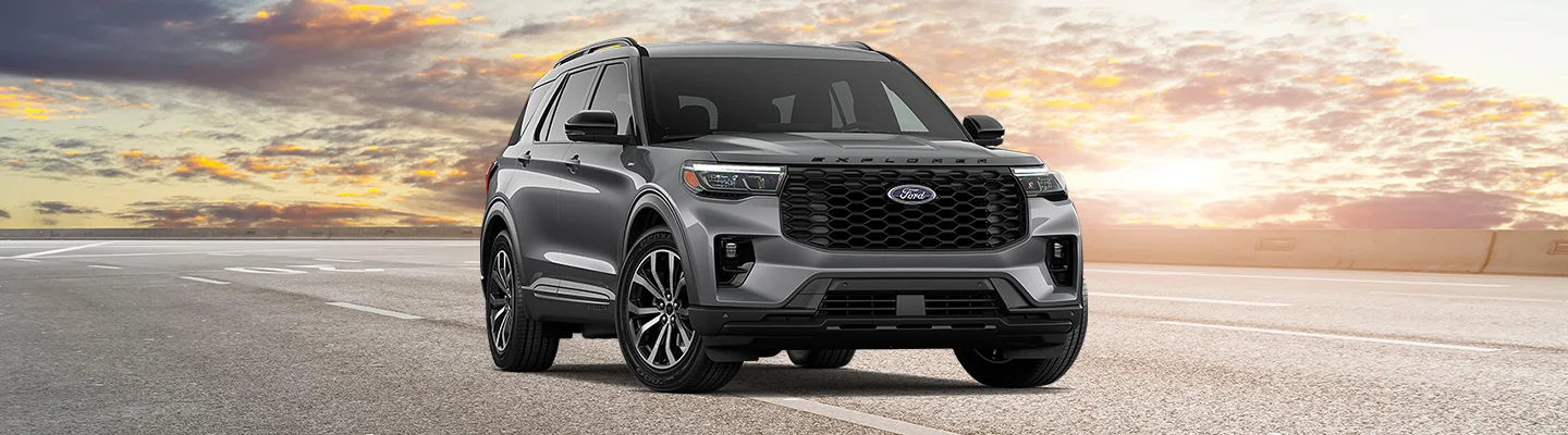 2026 Ford Explorer with sunset in background