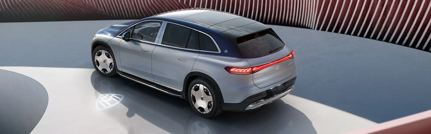 2025 Mercedes-Benz EQS Maybach Specs color blue and back view