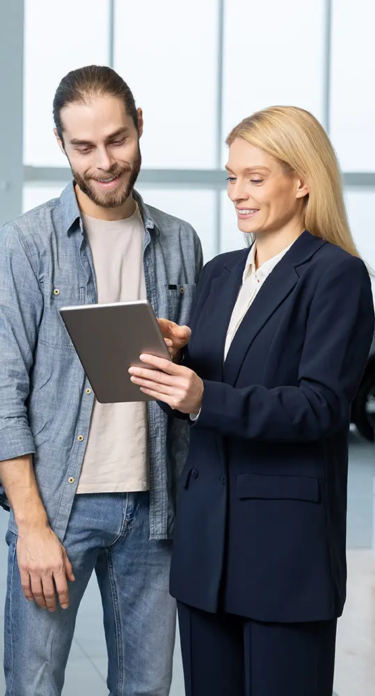 customer deciding on salesperson