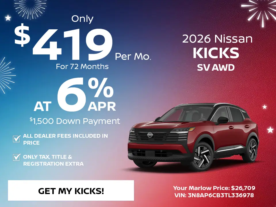 2026 Nissan Kicks SV offer