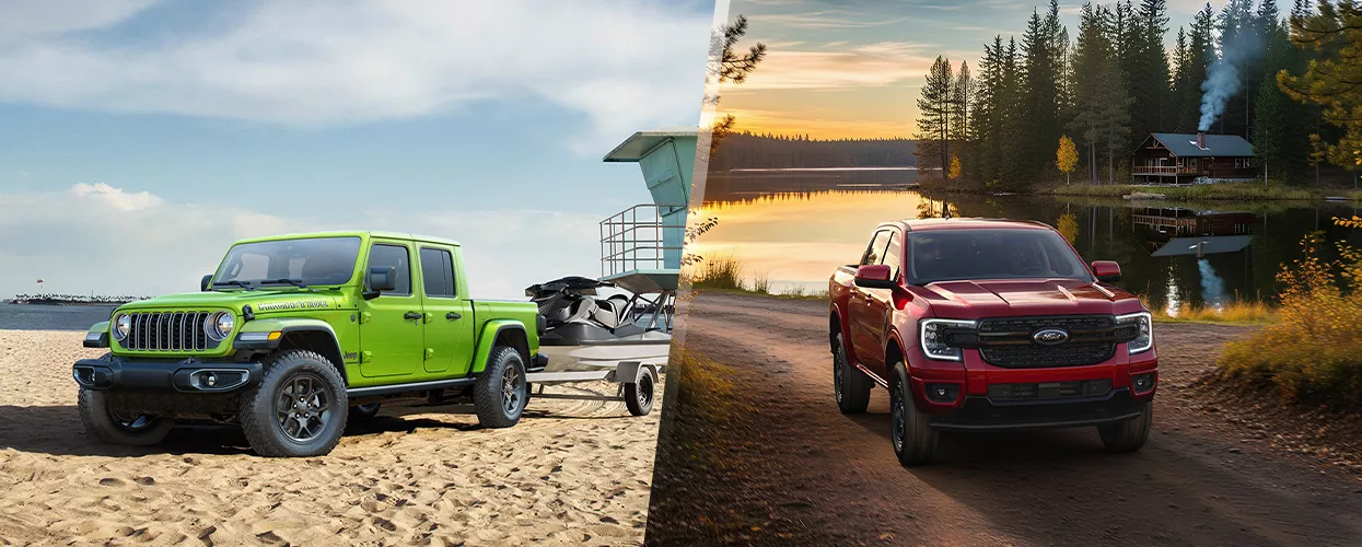Jeep and Ram truck side by side