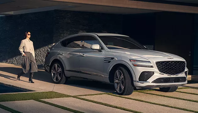 person standing near new Genesis GV80