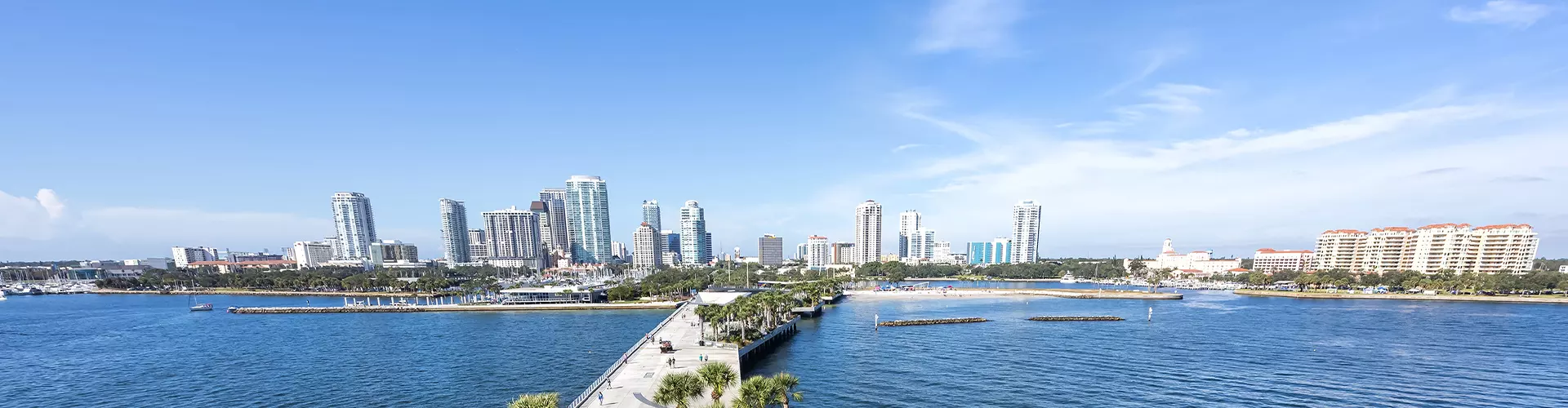 skyline of St. Petersburg near Tampa