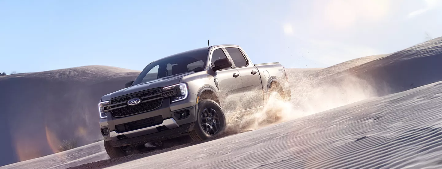 2025 Ford Ranger driving in the desert