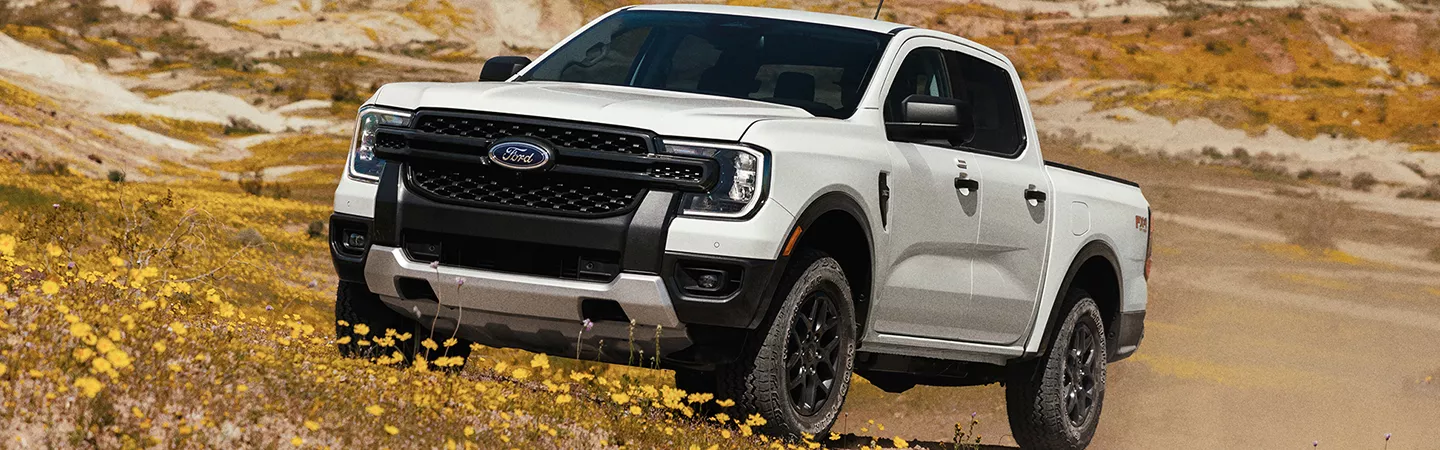 2025 Ford Ranger driving up a mountain road