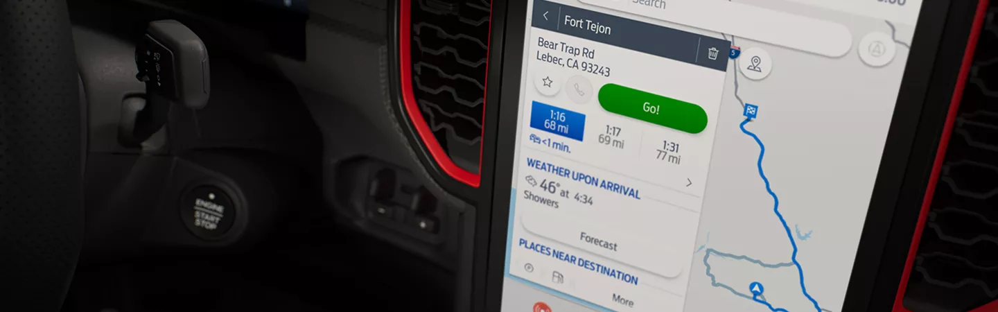 View of the navigation system in a 2025 Ford Ranger