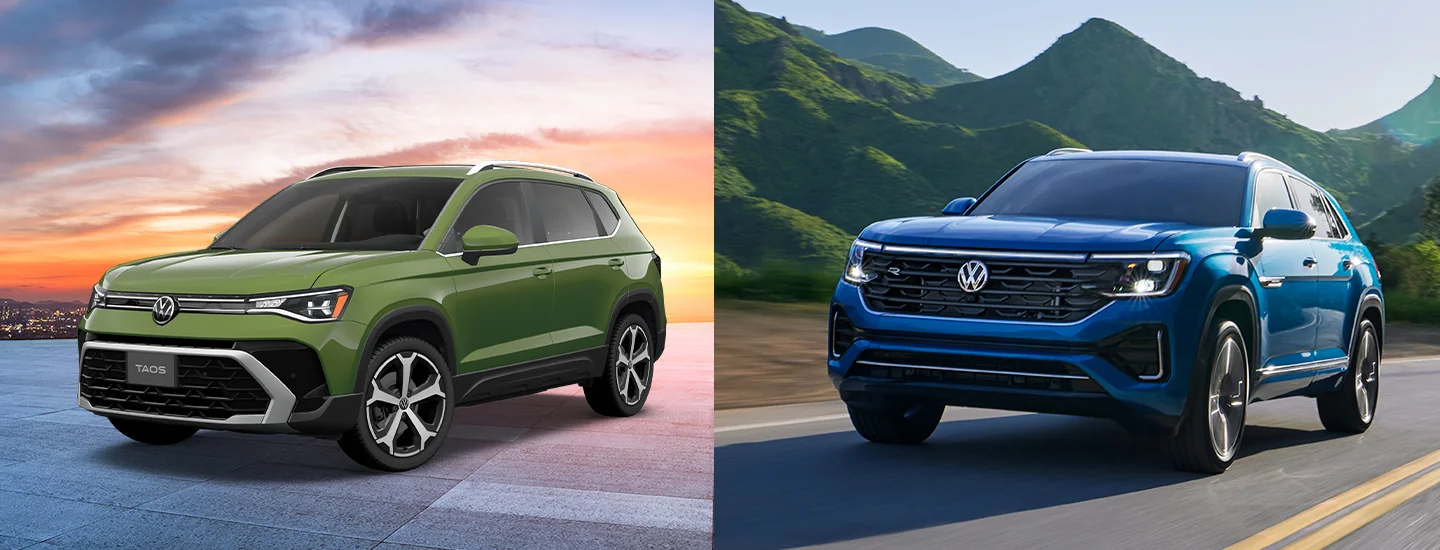 split image of Volkswagen Taos vs Atlas