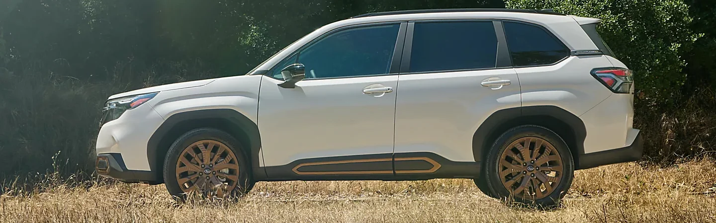 2025 Subaru Forester Configurations front side in white in Chattanooga, TN