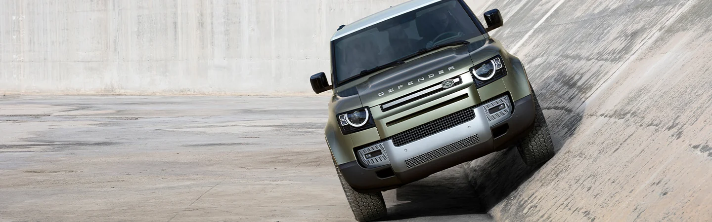 front view of a 2025 Defender 130 parked at a 45 dregee angle