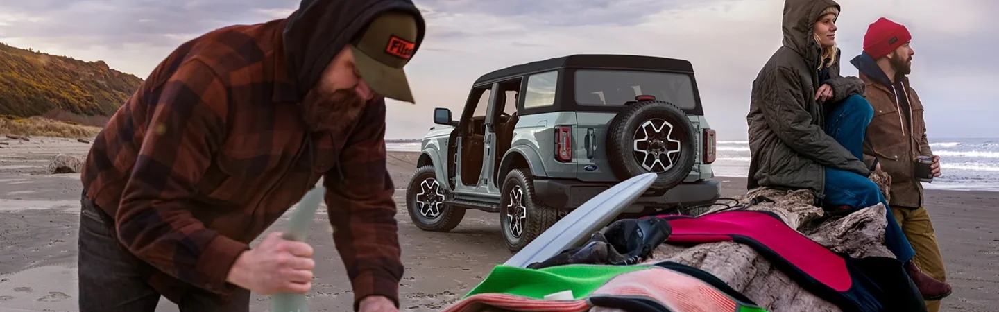 2024 Ford Bronco Sport vs Chevy Blazer back view and color grey