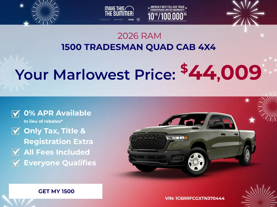2026 RAM 1500 TRADESMAN QUAD CAB 4X4 offer