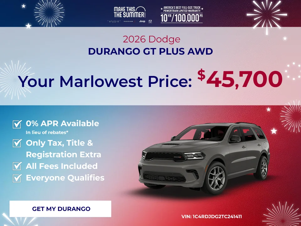 2026 Dodge Durango GT PLUS AWD offer