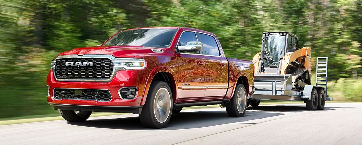 2026 RAM 1500 towing a trailer near Dublin, OH